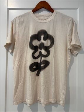 Imogene + Willie The Flower Tee- Cream Cotton Tee - Small